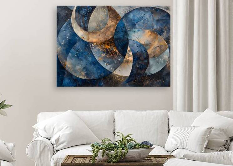 ABSTRACT FACE ART  65 by Online Arts