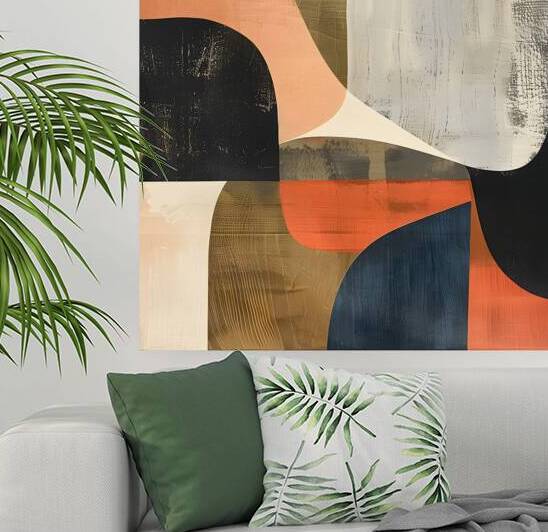 ABSTRACT FACE ART  67 by Online Arts