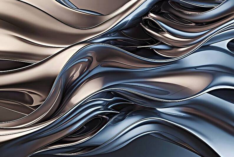 A stunning 3D visual with a gradient silver fluid by Mitica Mihaila