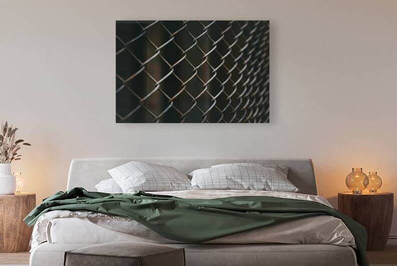 A striking close up of a rusty chain link fence 2 by Mitica Mihaila