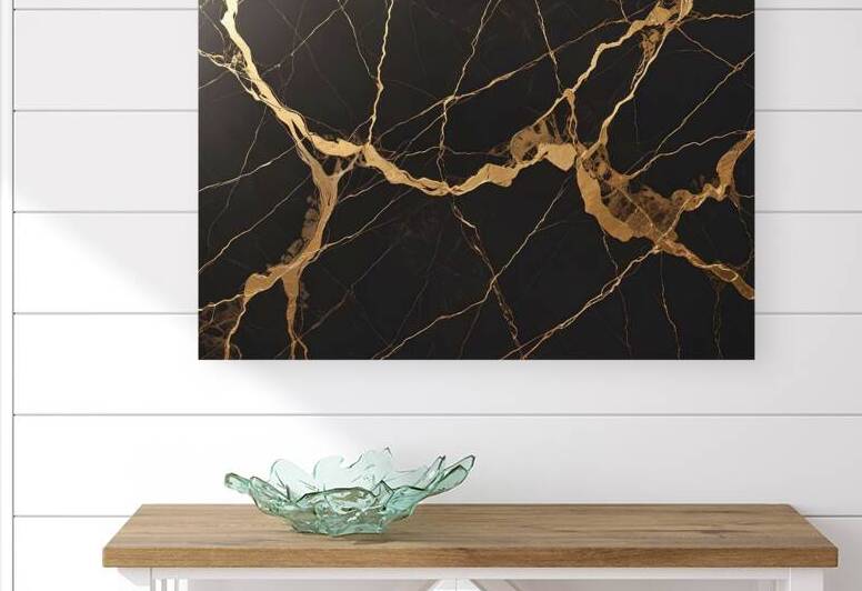 a black marble surface with intricate patterns 1. by Mitica Mihaila