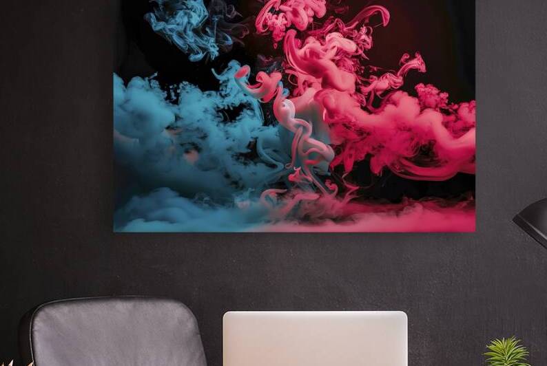 a captivating dance of turquoise and pink hues ag by Mitica Mihaila