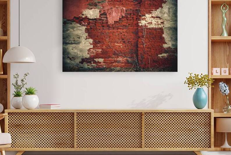 a weathered red brick wall 1 by Mitica Mihaila