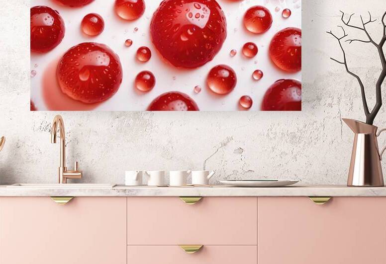 close up photograph of fresh strawberry juice 1.j by Mitica Mihaila