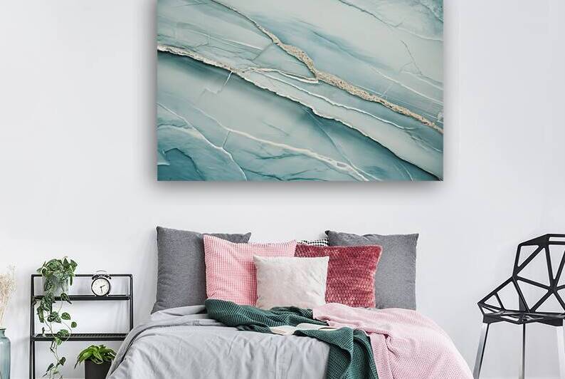 A stunning close up image of a light blue and whi by Mitica Mihaila