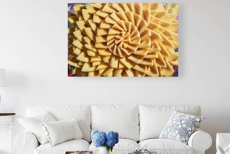 yellow cheese slices abstract background 1 by Mitica Mihaila