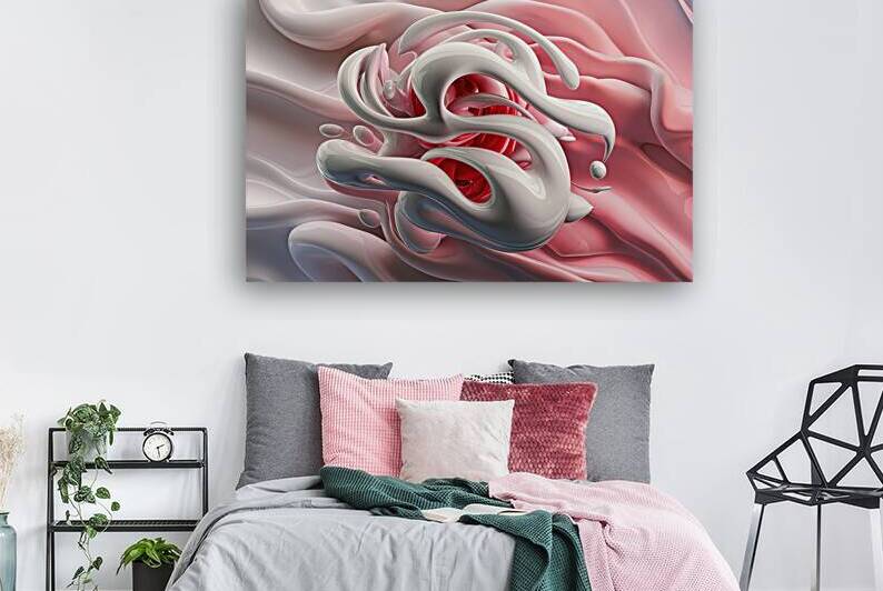 fluid design in shades of white and pink 3 by Mitica Mihaila