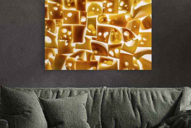 perfectly arranged yellow cheese slices abstract by Mitica Mihaila