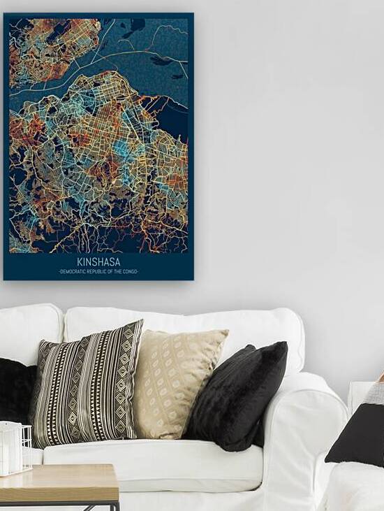 Kinshasa DR Congo Map by Towseef Dar