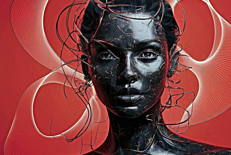 Carbon line red background by Marius Tomus