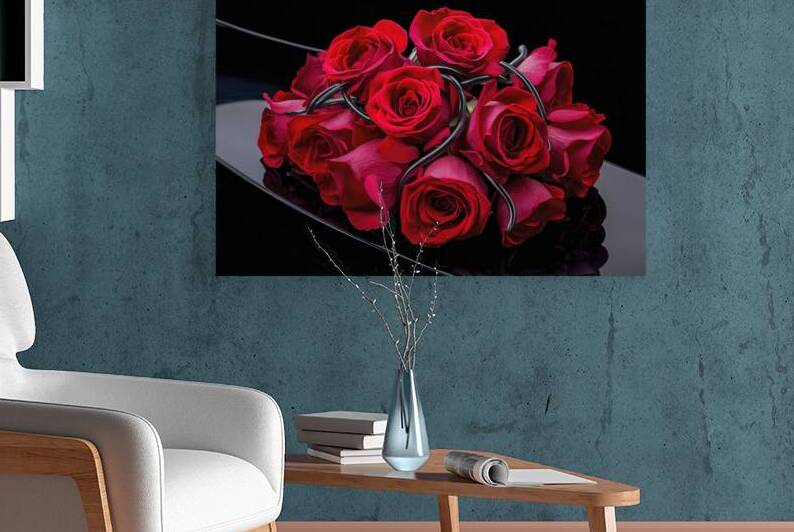 Close up bunch of Red roses on black background 4 by Marius Tomus