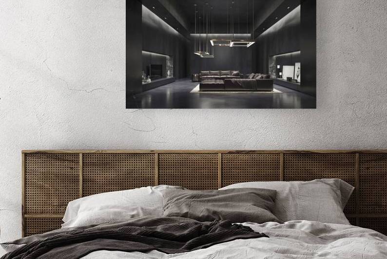 Minimalist modern interior in dark tones with ult by Marius Tomus