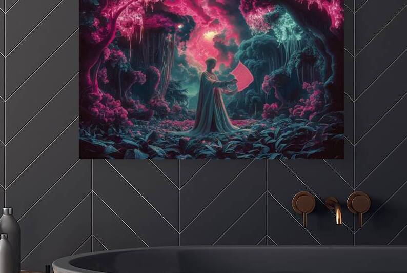 Surreal trending mystical and jungle in neon ligh by Fieraru Elena