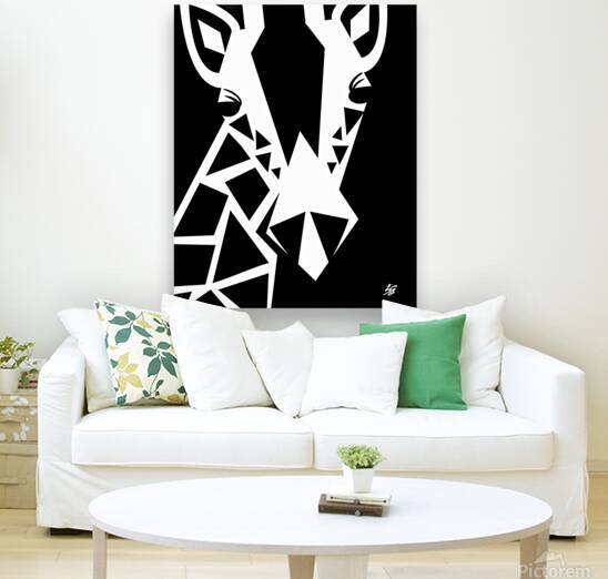 Geometric Wildlife Giraffe Portrait by Liz Cereby