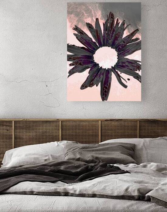 Abstract Fiery Daisy Muted Background by Catriona Roberts Nature Photography and Designs