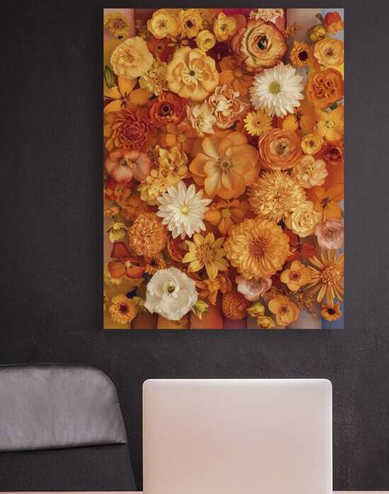 A vibrant cluster of flowers with a predominant o by Petre Popescu