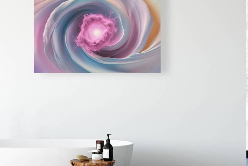Abstract smooth unique pink nebula galaxy artwork by Violeta Popescu