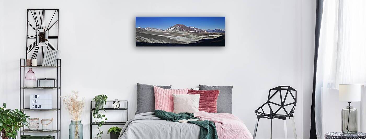 Panoramic view west from Ojos de Salado volcano base camp Chile by Magical Andes Photography