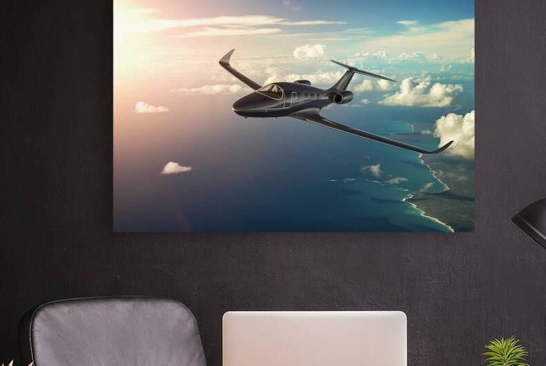 Airplane in sky background by Lucian Dragan