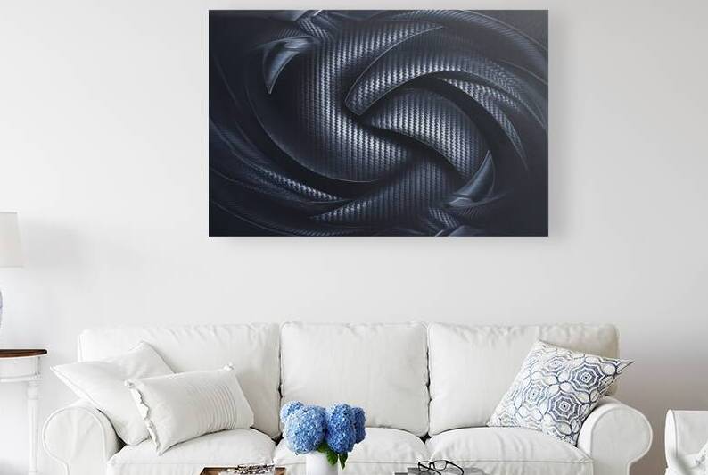 Abstract background dark with carbon fiber textur by Emilian Covaci