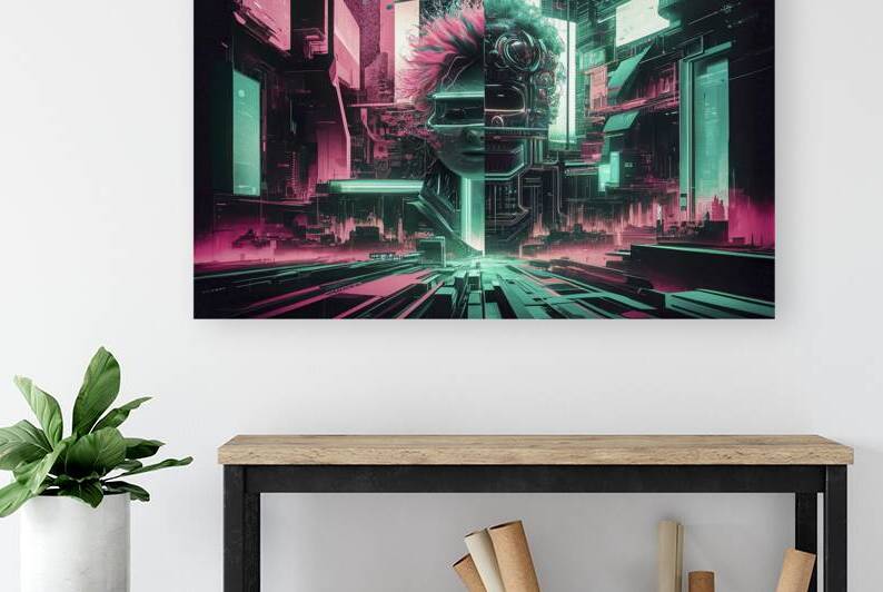 Synthwave vaporwave retrowave retro futurism cybe by Emilian Covaci