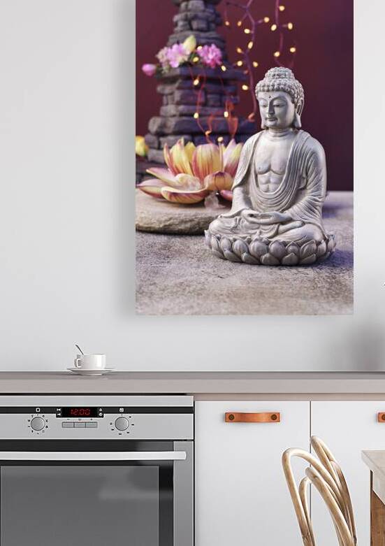 buddha and tower of stones flowers and frankincen by Ana Dragan