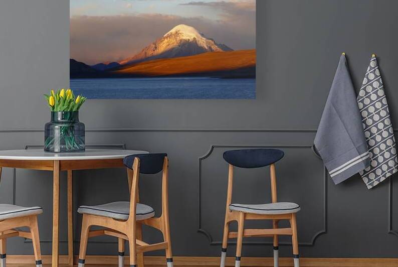 Golden hour at Lake Chungara and Sajama volcano Chile by Magical Andes Photography