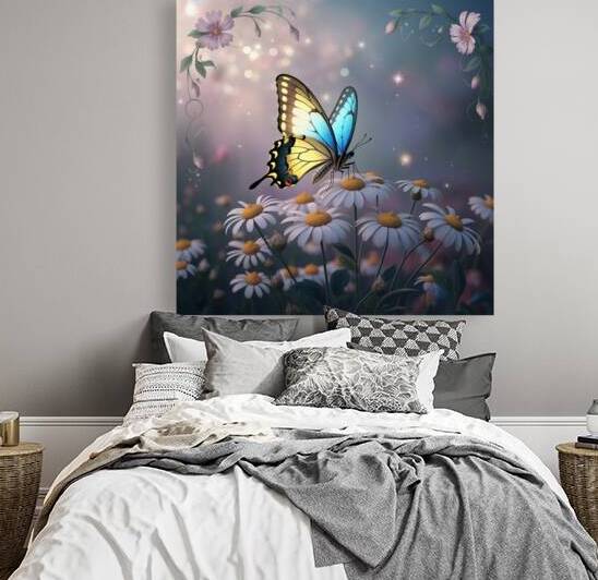 a photo of a magical scene where a large butterfl by Megh25000