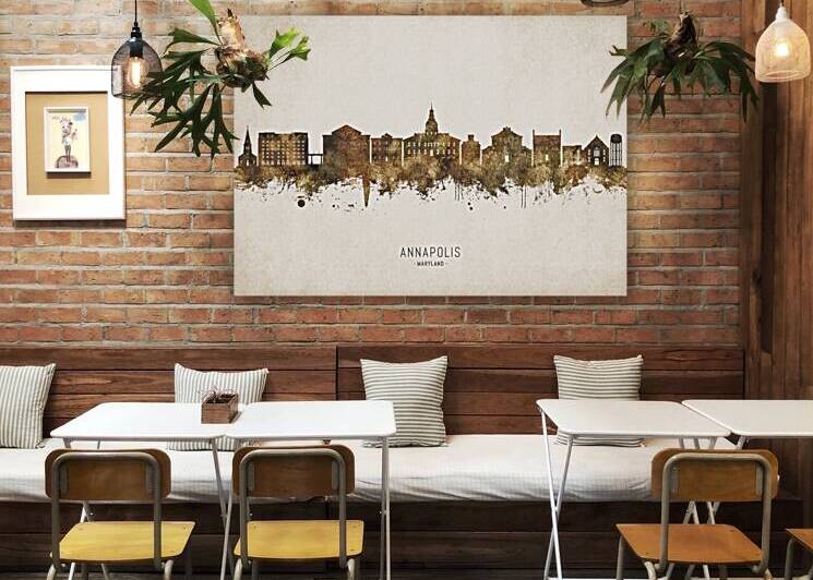 Annapolis Maryland Cityscape Vintage by Towseef Dar