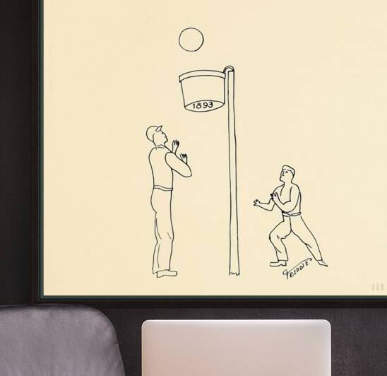 1920s basketball art showing 1893 by Row One Brand