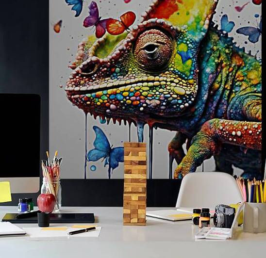 Colorful Chameleon 12 by Esmonbijouart