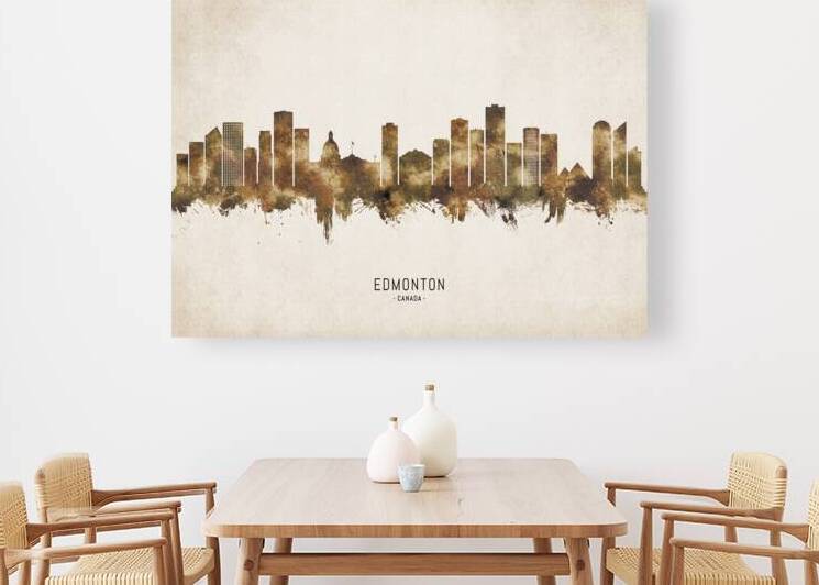 Edmonton Canada Cityscape Vintage by Towseef Dar