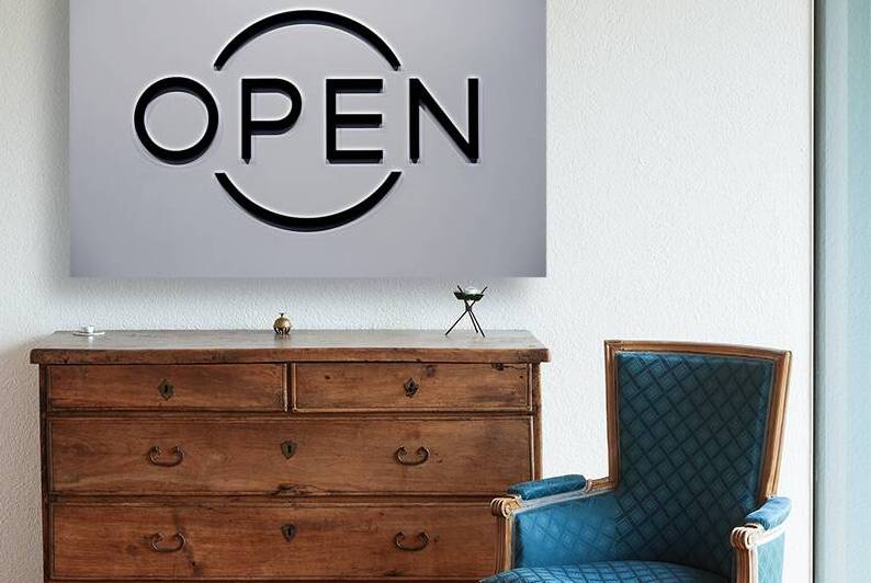 design of the word OPEN on a pure white backgroun by Vasile Brezoianu