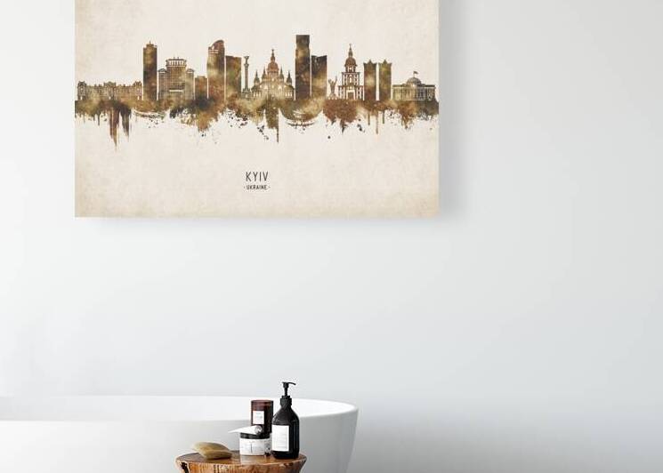 Kyiv Ukraine Cityscape Vintage by Towseef Dar