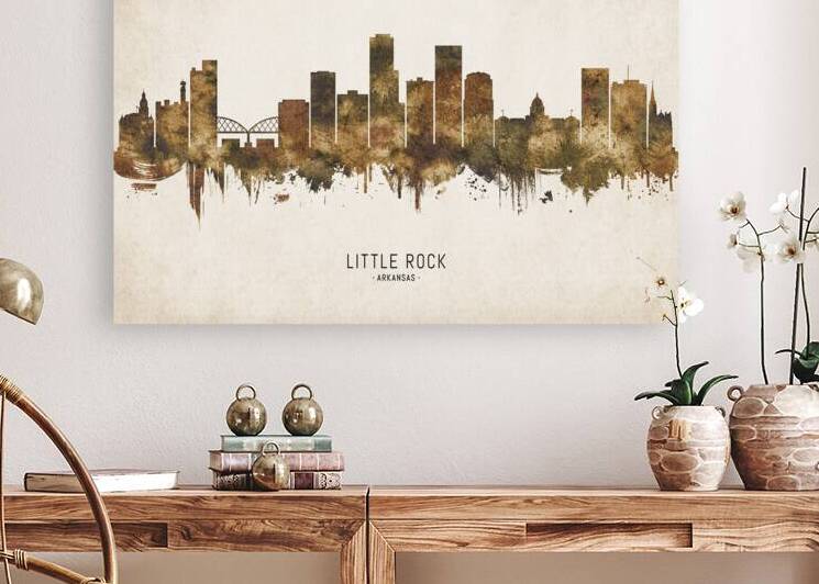Little Rock Cityscape Vintage by Towseef Dar