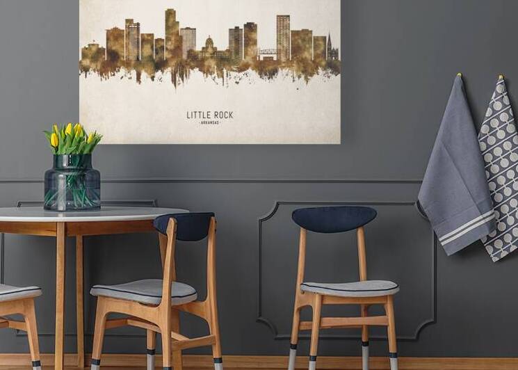 Little Rock Arkansas Cityscape Vintage by Towseef Dar