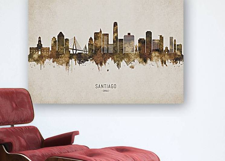 Santiago Chile Cityscape Vintage by Towseef Dar