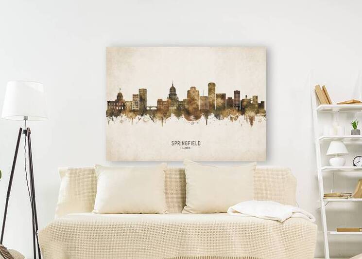 Springfield Illinois Cityscape Vintage by Towseef Dar