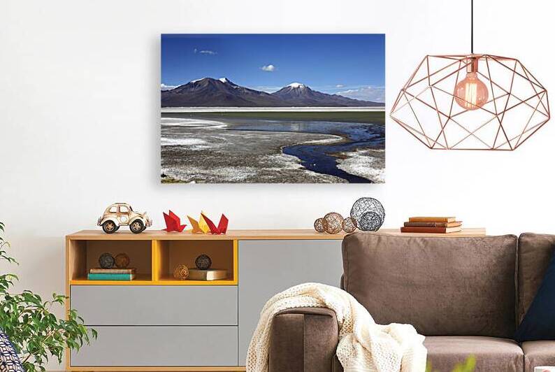 Salar de Surire and distant volcanos Chile by Magical Andes Photography