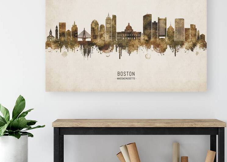 Boston Massachusetts Cityscape Vintage by Towseef Dar