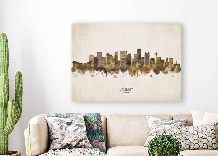 Calgary Canada Cityscape Vintage by Towseef Dar