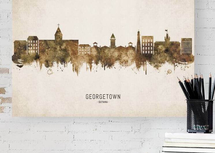 Georgetown Guyana Cityscape Vintage by Towseef Dar