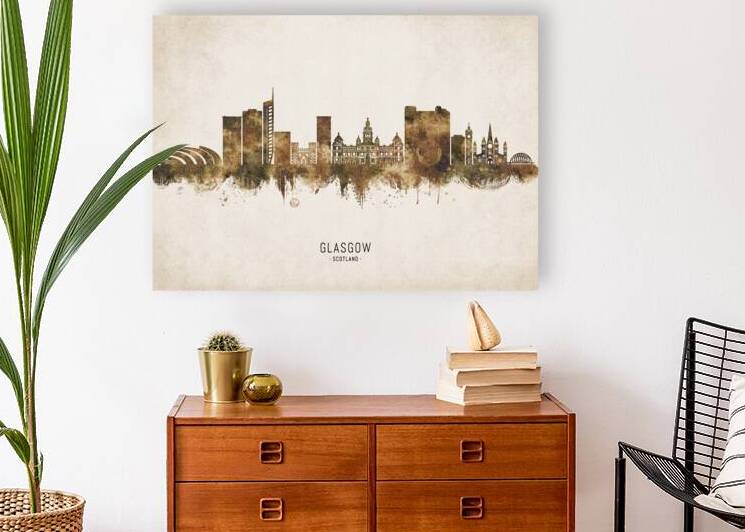 Glasgow Scotland Cityscape Vintage by Towseef Dar