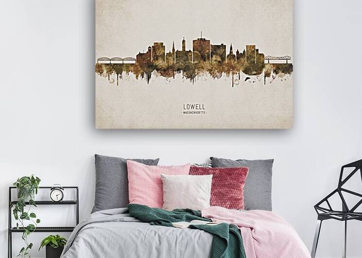 Lowell Massachusetts Cityscape Vintage by Towseef Dar