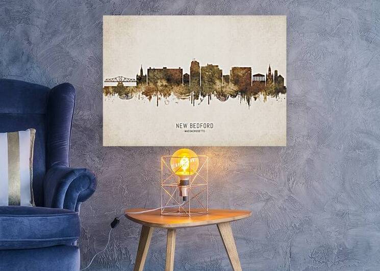 New Bedford Massachusetts Cityscape Vintage by Towseef Dar