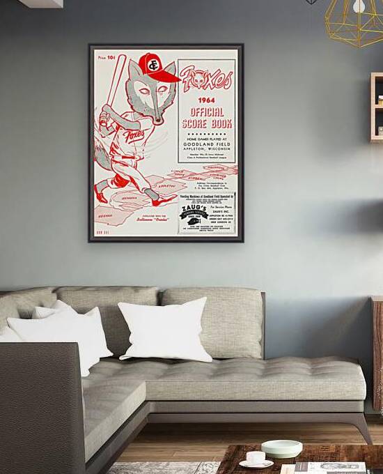 1964 Fox Cities Foxes Appleton Baseball Art by Row One Brand