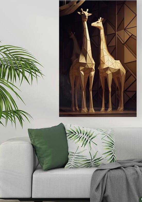 Giraffe Low Poly Art Digital Prints & Wall Decor  by bytecreative