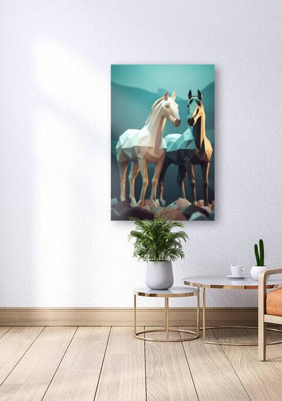 HORSE LOW POLY ART WALL DECOR  by bytecreative