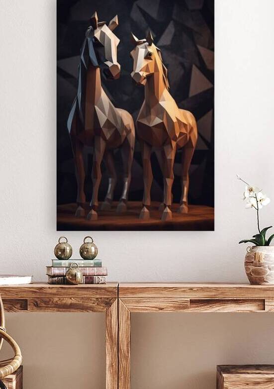 HORSE LOW POLY ART DIGITAL PRINTS & WALL DECOR  by bytecreative
