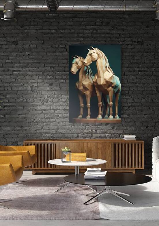HORSE LOW POLY ART WALL DECOR  by bytecreative